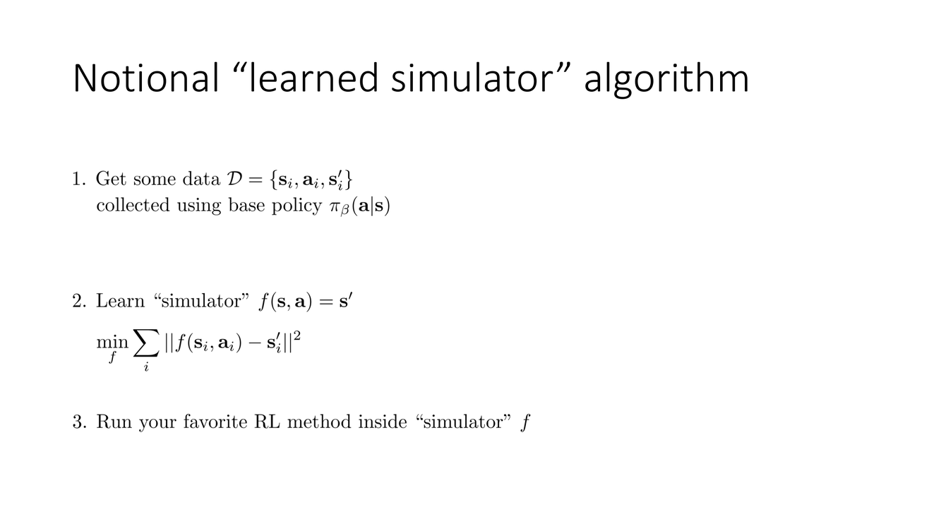 Notional learned simulator algorithm revisited