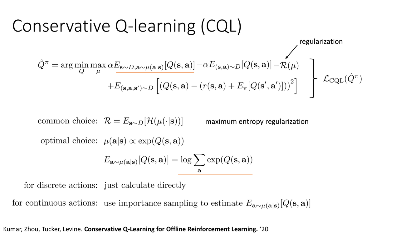 CQL with maximum entropy regularization